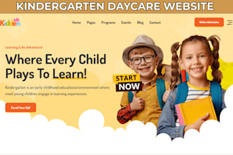 create kindergarten website daycare preschool childcare assisted living website