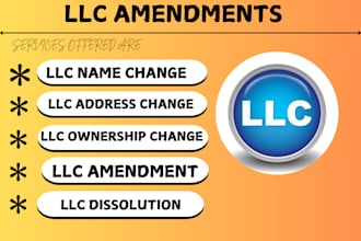 do llc name change, llc ownership transfer, llc address change, llc dissolution