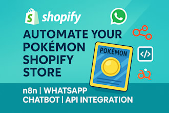 automate shopify store n8n fix chatbot developer api integration shopify pokemon