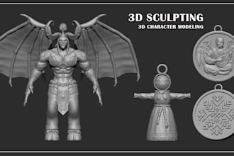 sculpt 3d character models for 3d printing or games, jewelry