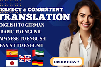 be your multilingual translator, arabic, english, german, japanese fluently