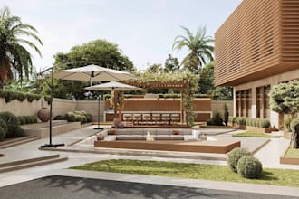 design realistic pool patio 3d rendering site plan master plan outdoor space cad