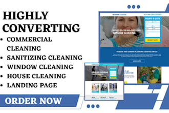 generate commercial cleaning leads sanitizing window house cleaning landing page