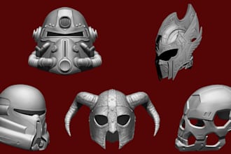 sculpt 3d helmet, 3d mask, cosplay armor, oni mask, wearable stl for printing