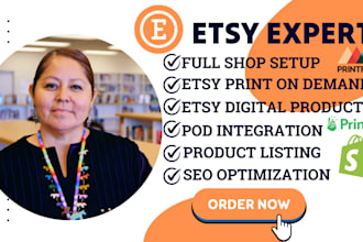 setup etsy shop, etsy print on demand, etsy digital product, etsy seo listing