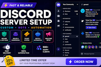 create a professional discord server with bots, roles and automation