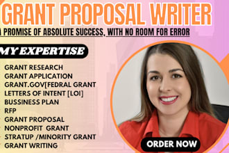 research ,identify grant , write grant proposals, submit grant, donor grant