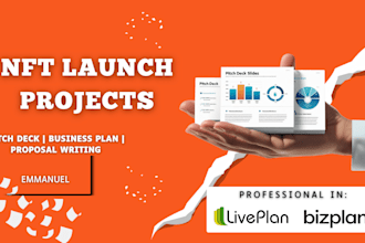 design nft project pitch deck, tokenomics,  business plan combo