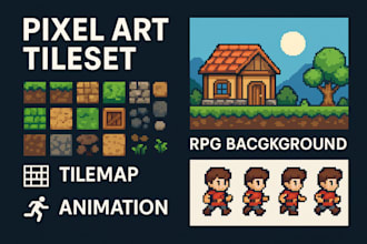 do pixel art tileset tilemap game asset sprite sheet rpg background animation