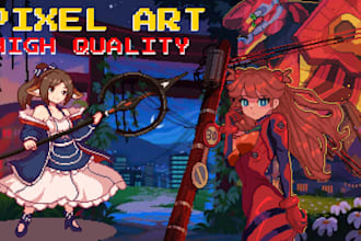 create high quality pixel art, animation, pixel character sprites 2d game assets