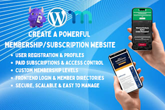 create membership or subscription website with ultimate member, memberpress