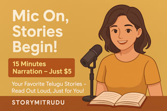 narrate telugu stories in a friendly and natural voice