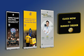 do professional roll up retractable banner design