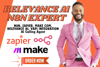 develop ai agent for business using vapi, relevance ai, make, n8n, cold calling