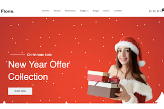 design christmas shopify store, dropshipping store, christmas shopify website