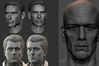 sculpt realistic 3d head bust full body face model in zbrush for 3d printing