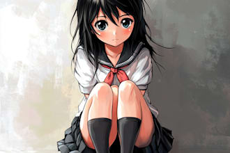 draw awesome anime character for, fanart, vtuber art,