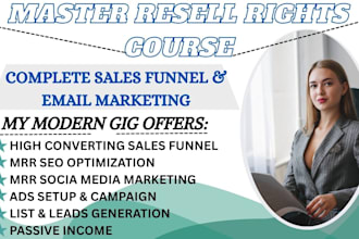 promote master resell rights course for passive income