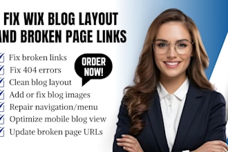 fix wix broken links and navigation issues on your wix site, fix wix blog layout