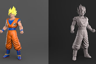 3d character design,anime cartoon with stylized 3d render,action figures,stl toy