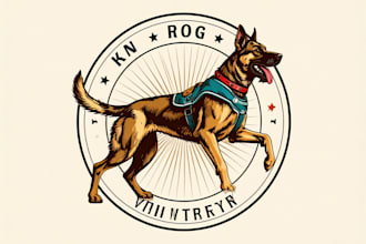 design high quality k9 dog vintage logo with unlimited revision
