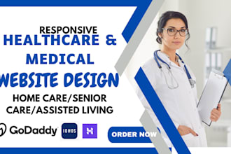 design home care, medical, or senior care website healthcare staffing website