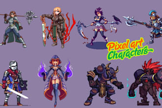 pixel rpg character design sprite animation sprite sheets game art assets