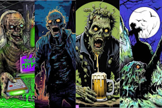draw dark horror gothic creepy for halloween book cover and album cover