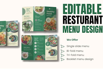 create custom restaurant menu designs for print or digital