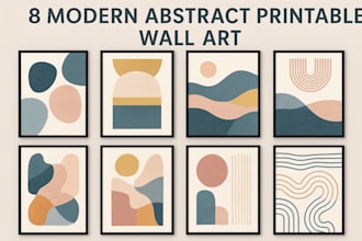 make modern abstract printable wall art for your etsy shop