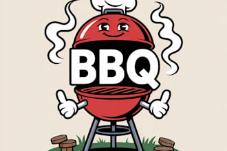 design high quality bbq mascot logo with creative concepts