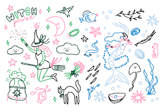 draw line art minimalist doodle illustrations