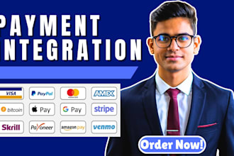 integrate stripe paypal square apple payment gateway on wix, wordpress, shopify