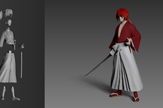 3d digital collectibles for print,anime character,articulate 3d figures,fan art