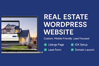 build a real estate wordpress website with listing and lead forms sales funnel