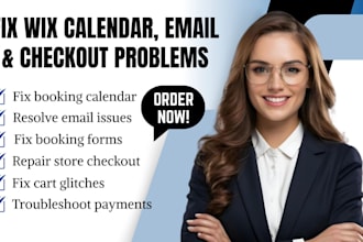 fix calendar and email issues in wix bookings, fix wix store and checkout issues