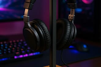 design a 3d printable functional headphone stand for your desk or gaming setup