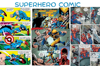 do superhero comic book page marvel comic superhero storyboard graphic novel art