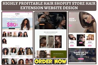 design hair extension website salon beauty wig hair store hair extension website