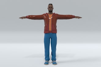 video games 3d model, 4k texture cartoon character, animation, ue5 rig for game