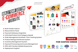build custom ecommerce, multi vendor ecommerce website, marketplace website
