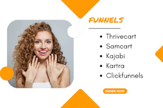 setup thrivecart, samcart, kajabi, kartra, flowtrack, clickfunnels, hubspot zoho