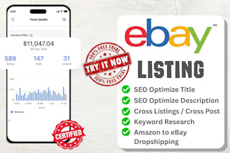 do professional ebay listing and SEO optimized product listings
