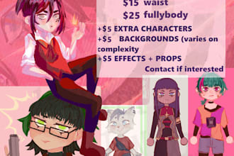 draw cute anime chibi or mini character