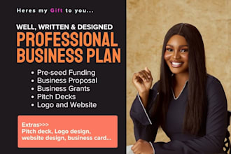 write a detailed business plan, pitchdeck, financials for startups and grants