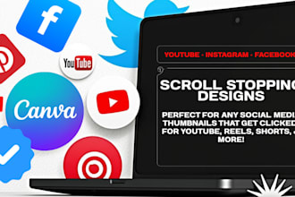 design custom thumbnails for youtube, fiverr, and more