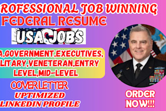 write federals resume, military, USA job, ksa, and government jobs resume
