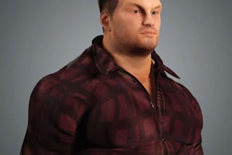do realistic character for game 3d character modeling 3d rigging, texture,in ue5