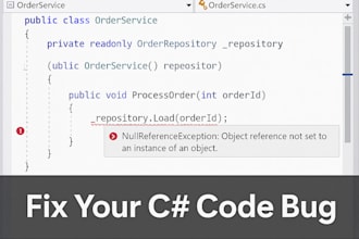 fix a c sharp or net bug up to 200 lines of code