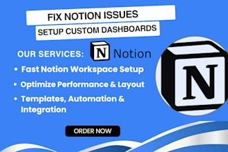 fix notion workspace issues, setup dashboards and optimize performance